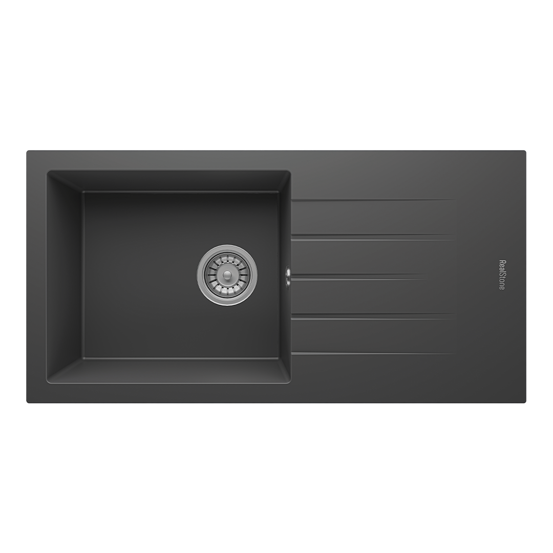 RealStone Assos 86 XL P011 Granit Evye 860x435 mm Tek Göz Damlalıklı Mutfak Evyesi